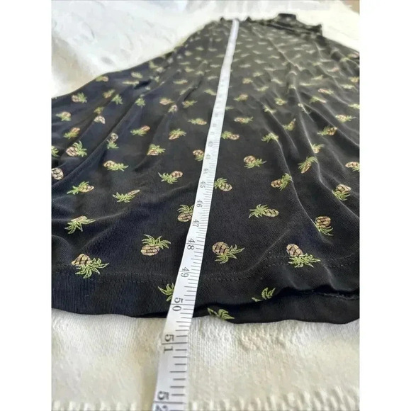 Vintage Pineapple Print Coldwater Creek black stretch Maxi Dress USA Made Sz M - Picture 4 of 9